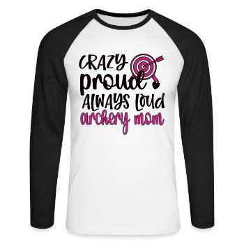 Stolze Bogenschießen-Mama Von Bogenschützen Mutter - Unisex Baseballshirt langarm - Weiß/Schwarz - Vorne - Nik (191cm)
