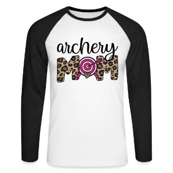 Stolze Bogenschießen-Mama Von Bogenschützen Mutter - Unisex Baseballshirt langarm - Weiß/Schwarz - Vorne - Nik (191cm)