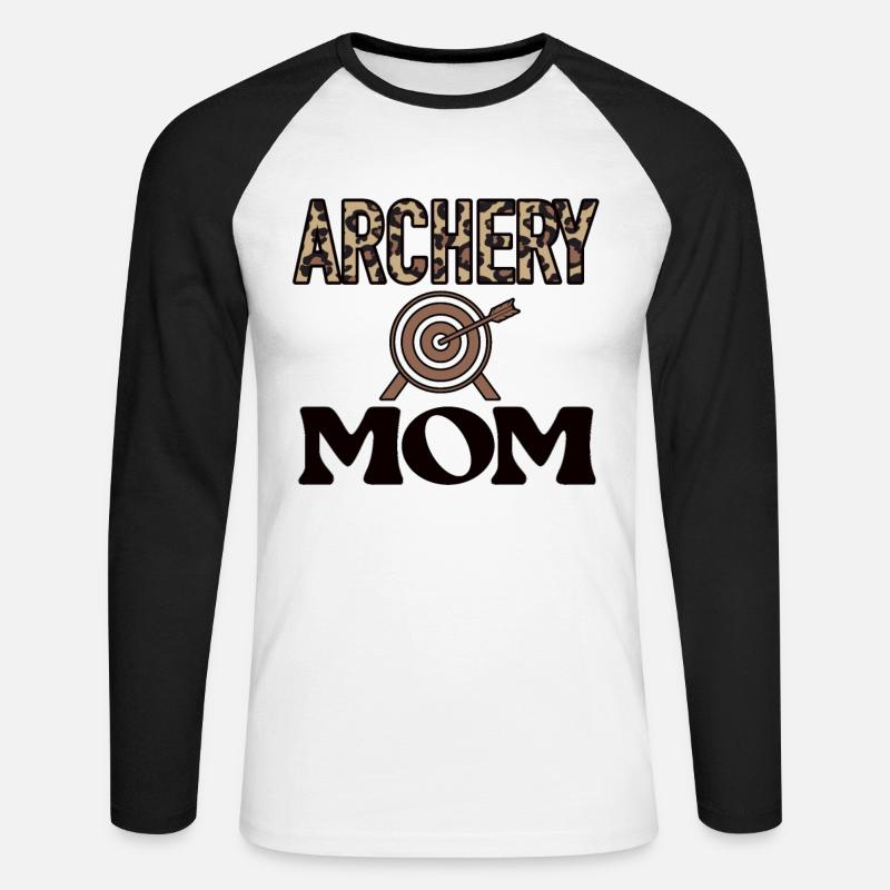 Bogenschießen-Mama Von Bogenschützen Mutter - Unisex Baseballshirt langarm - Weiß/Schwarz