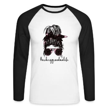 Tir à l’arc Grand-mère des archers Grand-mère - T-shirt baseball manches longues Homme - blanc/noir - Devant - Nik (191cm)