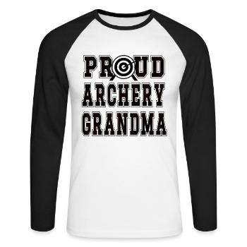 Tir à l’arc Grand-mère d’Archer Grand-mère - T-shirt baseball manches longues Homme - blanc/noir - Devant - Nik (191cm)