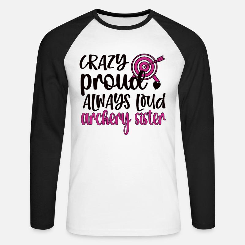Bogenschießen-Schwester Bogenschützen Schwester - Unisex Baseballshirt langarm - Weiß/Schwarz