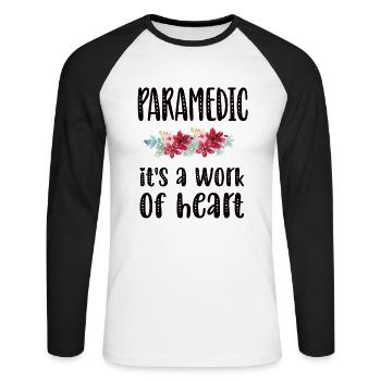 Paramedic Paramedic Rescue Worker - Unisex Long Sleeve Baseball T-Shirt - white/black - Front - Nik (191cm)