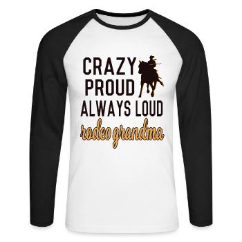 Fier cadeau de grand-mère Rodeo Rider Rodeo Rider - T-shirt baseball manches longues Homme - blanc/noir - Devant - Nik (191cm)