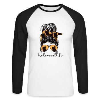 Meilleur cadeau de tante Rodeo Rider Rodeo Rider - T-shirt baseball manches longues Homme - blanc/noir - Devant - Nik (191cm)