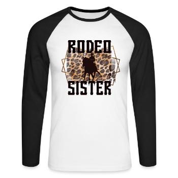Meilleure soeur de rodéo de Rodeo Rider Sister - T-shirt baseball manches longues Homme - blanc/noir - Devant - Nik (191cm)