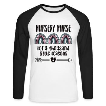 Proud Neonatal Nurse Gift - Unisex Long Sleeve Baseball T-Shirt - white/black - Front - Nik (191cm)