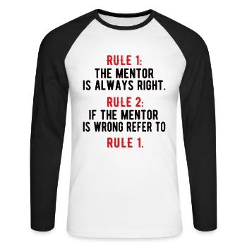 Persönlicher Mentor Geschenk Mentor Wertschätzung - Unisex Baseballshirt langarm - Weiß/Schwarz - Vorne - Nik (191cm)