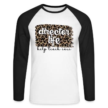 Bester Direktor Geschenk Direktor Wertschätzung - Unisex Baseballshirt langarm - Weiß/Schwarz - Vorne - Nik (191cm)