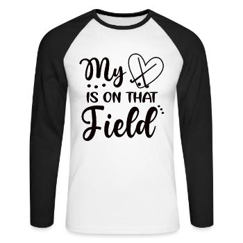 Best Field Hockey Mother Field Hockey Player Mama - Unisex Long Sleeve Baseball T-Shirt - white/black - Front - Nik (191cm)
