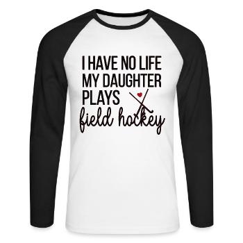 Beste Feldhockey-Mutter Feldhockeyspieler Mama - Unisex Baseballshirt langarm - Weiß/Schwarz - Vorne - Nik (191cm)