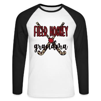 Best Field Hockey Grandmother Field Hockey Player Grandma - Unisex Long Sleeve Baseball T-Shirt - white/black - Front - Nik (191cm)