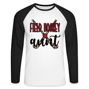 Best Field Hockey Aunt Field Hockey Player Aunt - Unisex Long Sleeve Baseball T-Shirt - white/black - Front - Nik (191cm)