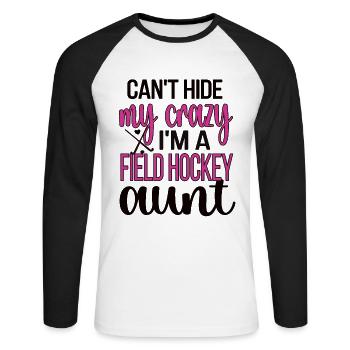 Field Hockey Aunt Of A Field Hockey Player Aunt - Unisex Long Sleeve Baseball T-Shirt - white/black - Front - Nik (191cm)