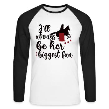 Meilleur Barrel Racing Tante Cadeau Barrel Racer Tante - T-shirt baseball manches longues Homme - blanc/noir - Devant - Nik (191cm)