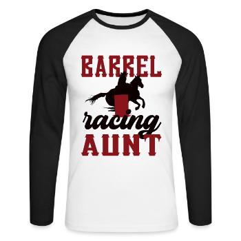 Barrel Racing Tante Cadeau Barrel Racing Tante - T-shirt baseball manches longues Homme - blanc/noir - Devant - Nik (191cm)