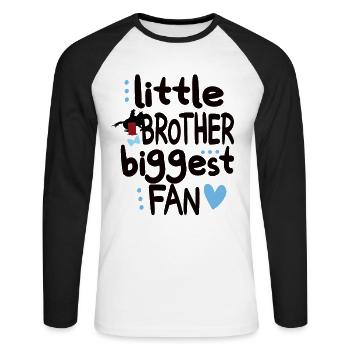 Barrel Racing Brother Cadeau Barrel Racing Brother - T-shirt baseball manches longues Homme - blanc/noir - Devant - Nik (191cm)