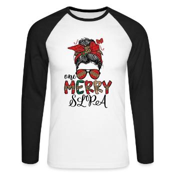 Speech Language Pathologist Assistant Christmas - Unisex Baseballshirt langarm - Weiß/Schwarz - Vorne - Nik (191cm)