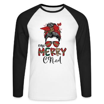 Infirmière auxiliaire certifiée Noël CNA Noël - T-shirt baseball manches longues Homme - blanc/noir - Devant - Nik (191cm)