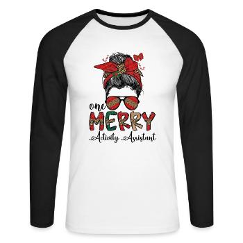 Activity Assistant Christmas Activity Professional - Unisex Baseballshirt langarm - Weiß/Schwarz - Vorne - Nik (191cm)