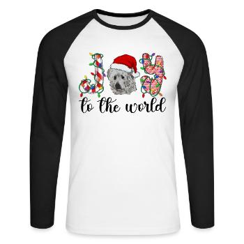 Great Pyrenees Weihnacht Goldener Hunde Geschenk - Unisex Baseballshirt langarm - Weiß/Schwarz - Vorne - Nik (191cm)