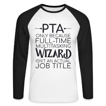 PTA Wizard Apotheke - Unisex Baseballshirt langarm - Weiß/Schwarz - Vorne - Nik (191cm)