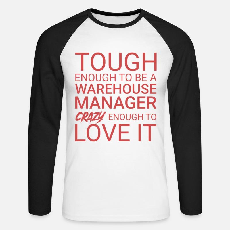 Warehouse Manager Crazy - Unisex Baseballshirt langarm - Weiß/Schwarz