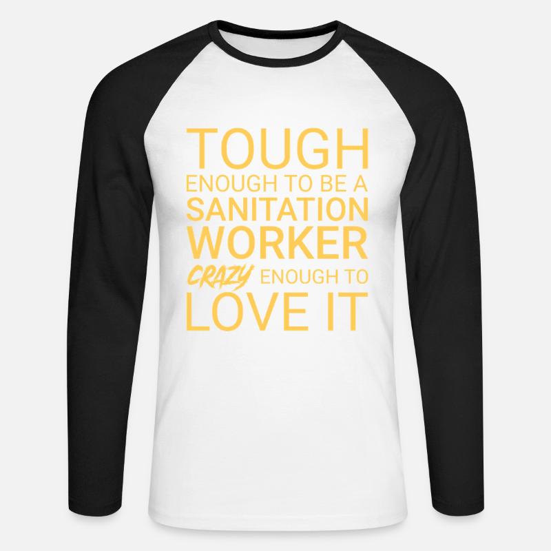 Sanitation worker Crazy - Unisex Baseballshirt langarm - Weiß/Schwarz