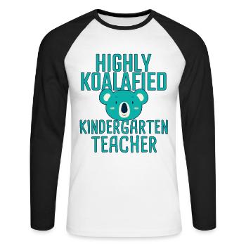 Kindergarten teacher Koalafied - Unisex Long Sleeve Baseball T-Shirt - white/black - Front - Nik (191cm)