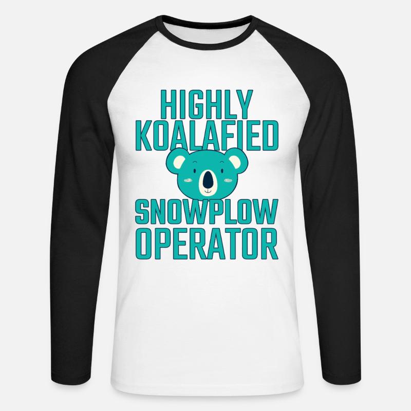 Snowplow Operator Koalafied Schneepflugfahrer - Unisex Baseballshirt langarm - Weiß/Schwarz