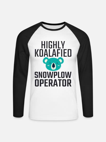 Snowplow Operator Koalafied - Unisex Long Sleeve Baseball T-Shirt - white/black