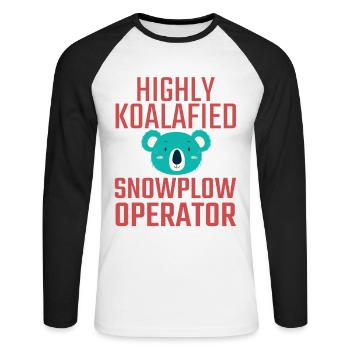 Snowplow Operator Koalafied - Unisex Long Sleeve Baseball T-Shirt - white/black - Front - Nik (191cm)