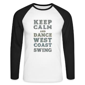 West Coast Swing Dance Gift WCS - Unisex Long Sleeve Baseball T-Shirt - white/black - Front - Nik (191cm)
