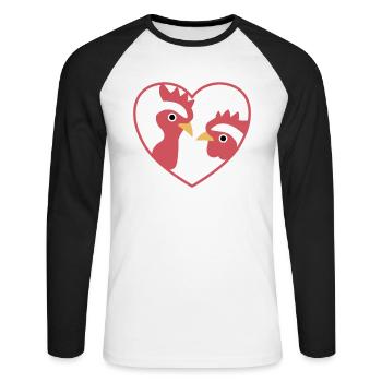 I love chicken sweet chicken rooster chicken - Unisex Long Sleeve Baseball T-Shirt - white/black - Front - Nik (191cm)