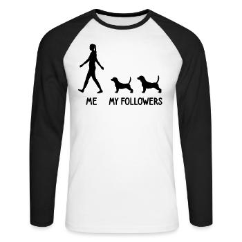 Ich Meine Follower Beagle Hund Hunde Züchter - Unisex Baseballshirt langarm - Weiß/Schwarz - Vorne - Nik (191cm)
