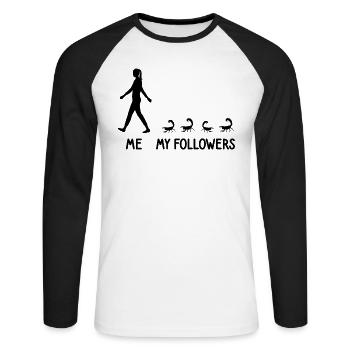 I Mes Followers Scorpion Zoo Insectes Araignées - T-shirt baseball manches longues Homme - blanc/noir - Devant - Nik (191cm)