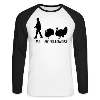 Je veux dire followers Turquie éleveur agriculteur agriculteur - T-shirt baseball manches longues Homme - blanc/noir - Devant - Nik (191cm)