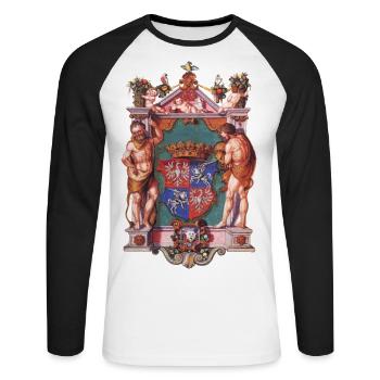 Coat of arms of Polish and Lithuania from 1571 - Unisex Long Sleeve Baseball T-Shirt - white/black - Front - Nik (191cm)