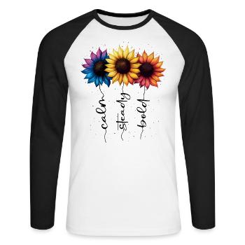 Summer Flowers Flower Inspiration Motivational Saying - Unisex Long Sleeve Baseball T-Shirt - white/black - Front - Nik (191cm)
