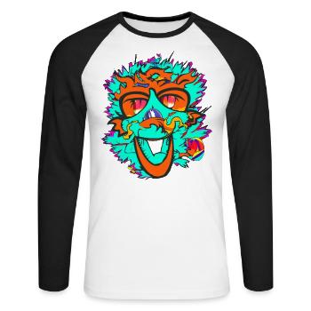 The Monkey King - Unisex Long Sleeve Baseball T-Shirt - white/black - Front - Nik (191cm)