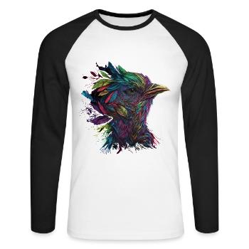 Bird Bird Motif Animals Gift Art Animal Motif - Unisex Long Sleeve Baseball T-Shirt - white/black - Front - Nik (191cm)