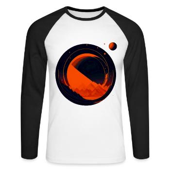 Space View / Mars 02 - Unisex Long Sleeve Baseball T-Shirt - white/black - Front - Nik (191cm)