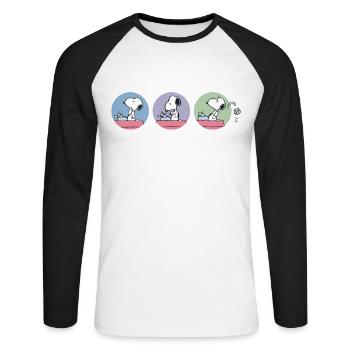Peanuts Snoopy Baseball Author - Unisex Long Sleeve Baseball T-Shirt - white/black - Front - Nik (191cm)