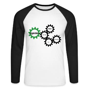 engineer - Unisex Long Sleeve Baseball T-Shirt - white/black - Front - Nik (191cm)