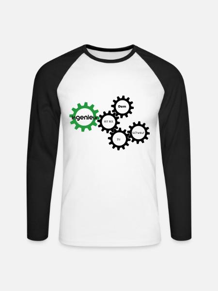 engineer - Unisex Long Sleeve Baseball T-Shirt - white/black
