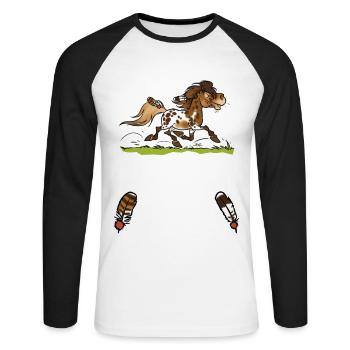 Mein Shetty das Schönste (Text weiss) - Unisex Long Sleeve Baseball T-Shirt - white/black - Front - Nik (191cm)
