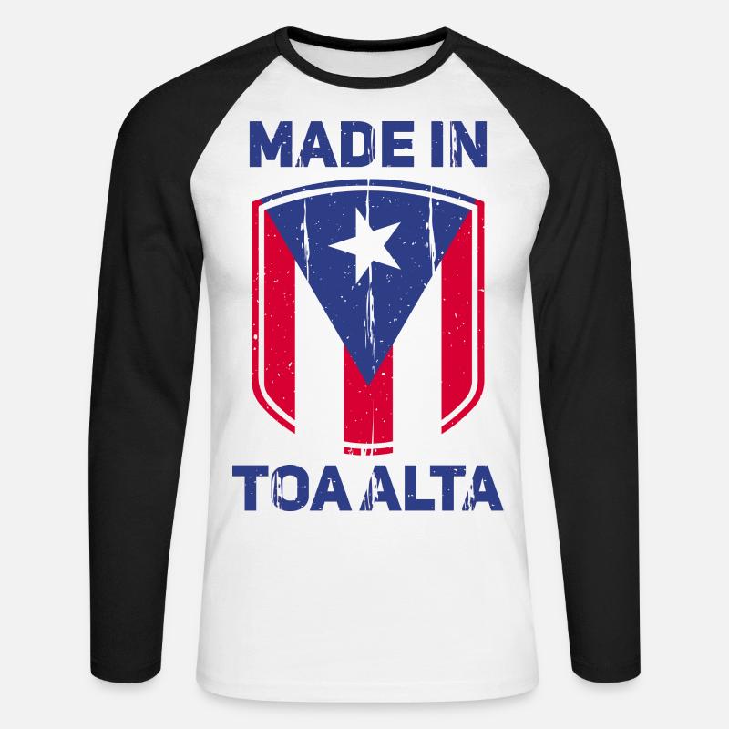 Toa Alta - Unisex Baseballshirt langarm - Weiß/Schwarz