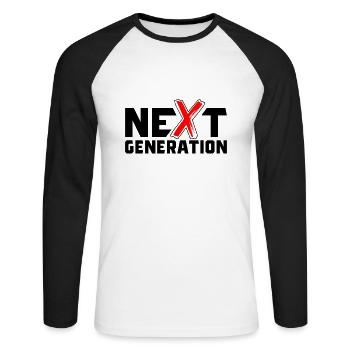Next Generation X Letters / X Symbol - Unisex Long Sleeve Baseball T-Shirt - white/black - Front - Nik (191cm)