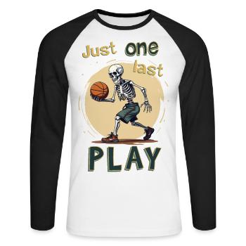 Just one last play. - Unisex Long Sleeve Baseball T-Shirt - white/black - Front - Nik (191cm)
