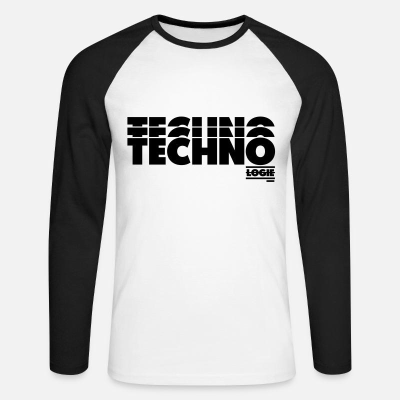 TECHNO LOGIE - Unisex Baseballshirt langarm - Weiß/Schwarz
